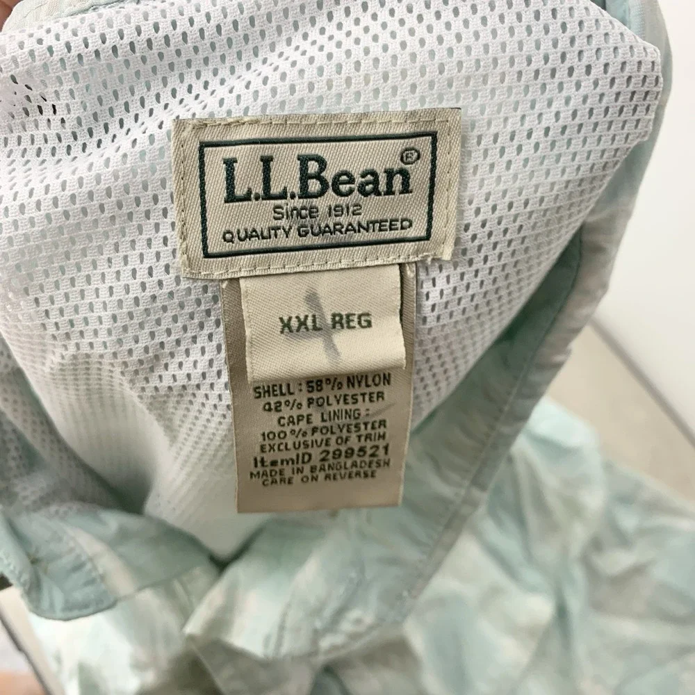 LL Bean Men‎ Size XXL Shirt Blue Plaid Short Sleeve Button Down Top Nylon Vent
